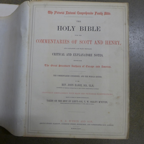 787 - A large family 19th Century Bible