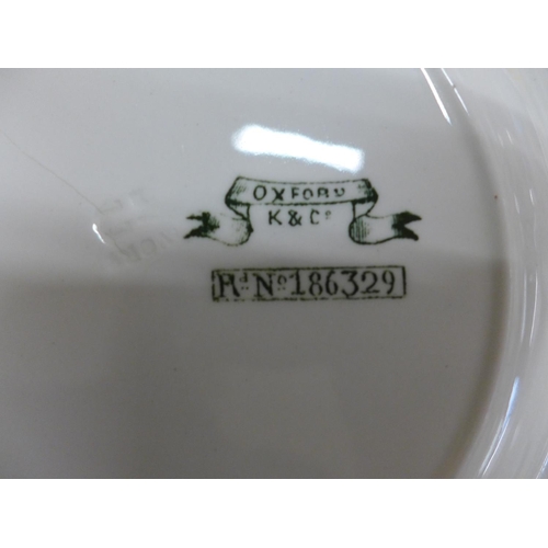 789 - A collection of K&Co Oxford dinnerwares with green decorated borders **PLEASE NOTE THIS LOT IS NOT E... 