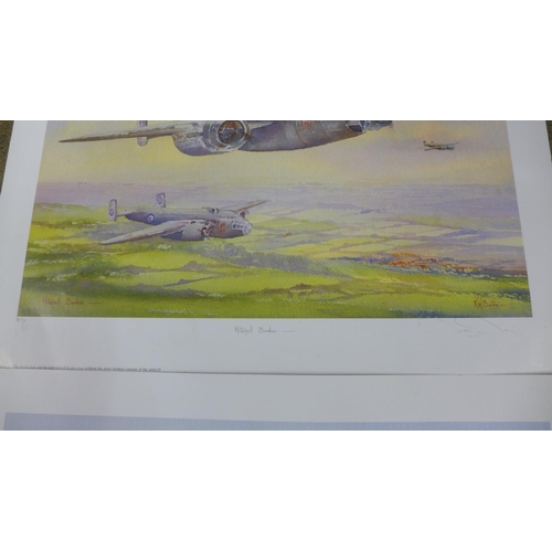 796 - Three KW Burton WWII aeroplane prints