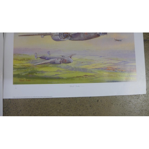 796 - Three KW Burton WWII aeroplane prints