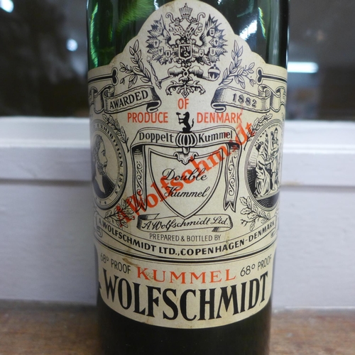 800 - One bottle, Kummel Wolfschmidt Liqueur, product of Denmark