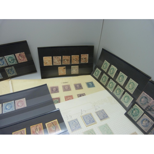 829 - Stamps; a complete collection of Spanish Colonial stamps, Cuba with Puerto Rico, 1855 onwards, 5 x S... 