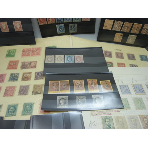 829 - Stamps; a complete collection of Spanish Colonial stamps, Cuba with Puerto Rico, 1855 onwards, 5 x S... 