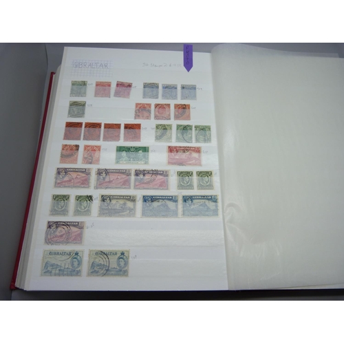 830 - A stamp stock book, 30 pages, British Commonwealth, Queen Victoria to Queen  Elizabeth II, over 1,00... 