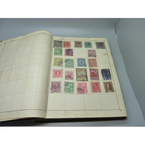 831 - An album of postage stamps including two penny blacks