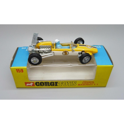 839 - A Corgi Toys 159 Cooper-Maserati F/1, boxed, (old shop stock)