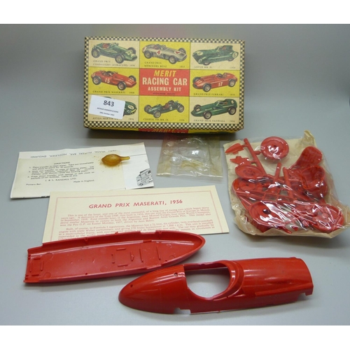 843 - A Merit Racing Car Assembly Kit, 1956 g.P. Maserati, boxed, lacking transfers