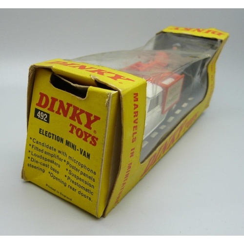 854 - A Dinky Toys 492 Election Mini-Van, boxed, box creased