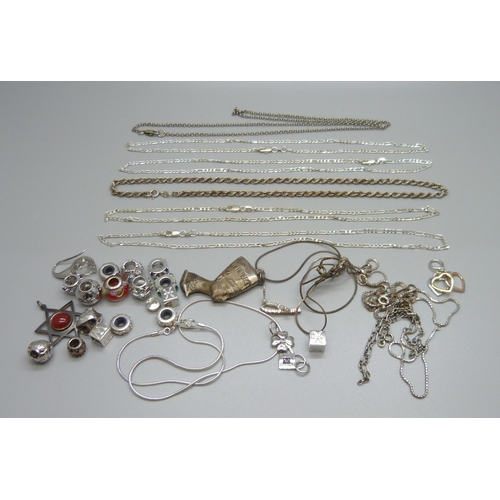 953 - Silver jewellery, etc.