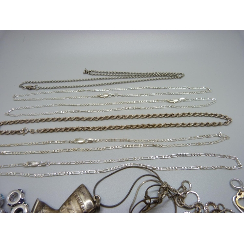 953 - Silver jewellery, etc.