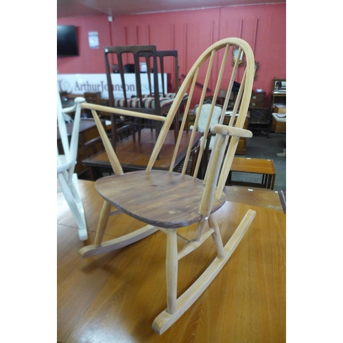 104 - An Ercol Blonde elm and beech Quaker rocking chair