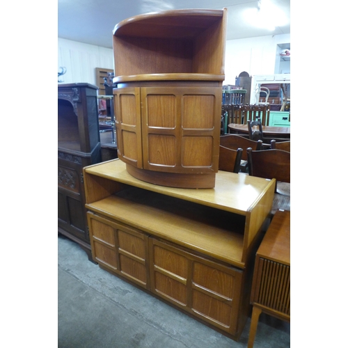 107 - A Nathan Squares teak cupboard and a matching corner cabinet