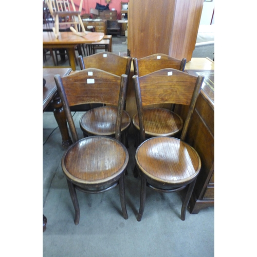 171 - A set of four early 20th Century Fischel beech bentwood chairs