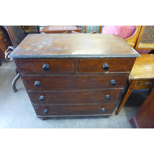 180 - A Victorian stained pine chest of drawers