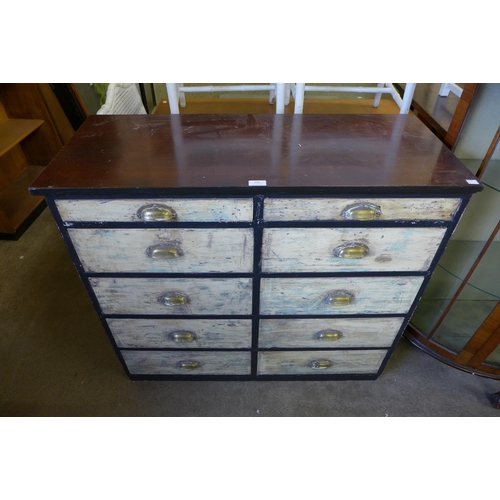 236 - A painted pine and beech chest of drawers