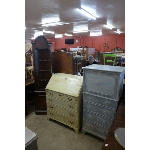 276 - A painted pine sideboard, a painted bureau,  a painted tallboy and a mahogany corner cabinet