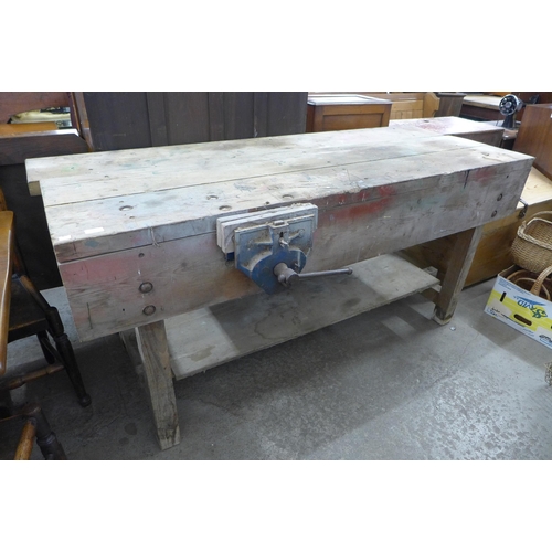 286 - An industrial pine workbench