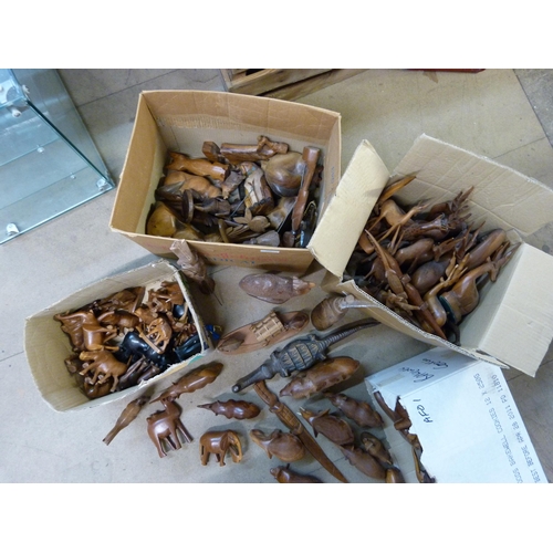 338 - A large quantity of carved wood animals