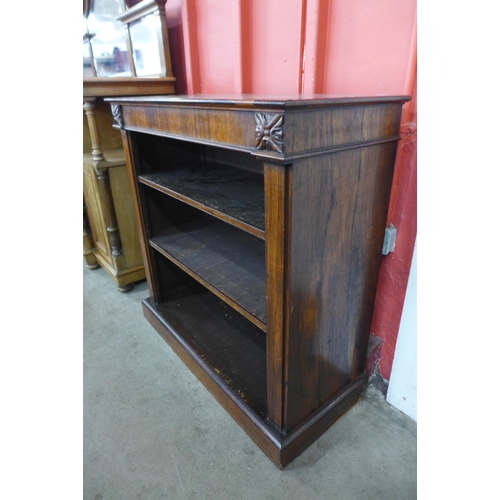 5 - A William IV rosewood and mahogany open bookcase