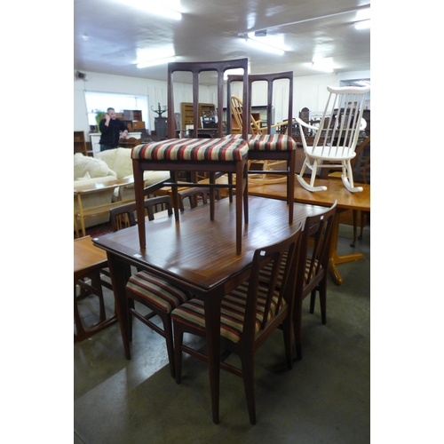 50 - A W. Younger teak and and afromosia Volnay extending dining table and six chairs, designed by John H... 