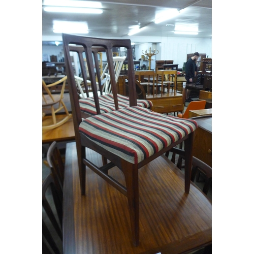 50 - A W. Younger teak and and afromosia Volnay extending dining table and six chairs, designed by John H... 