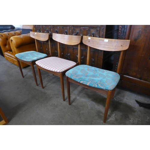 75 - A set of three G-Plan Danish Design teak dining chairs, designed by by Ib Kofod Larsen