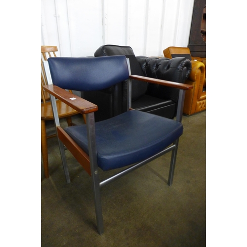 80 - A teak and chrome desk chair