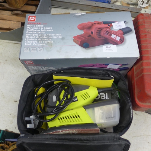 2019 - Pro Performance belt sander and Ryobi detail sander