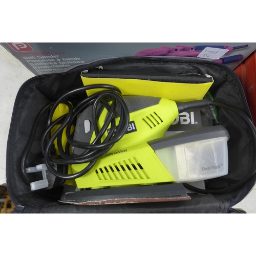 2019 - Pro Performance belt sander and Ryobi detail sander