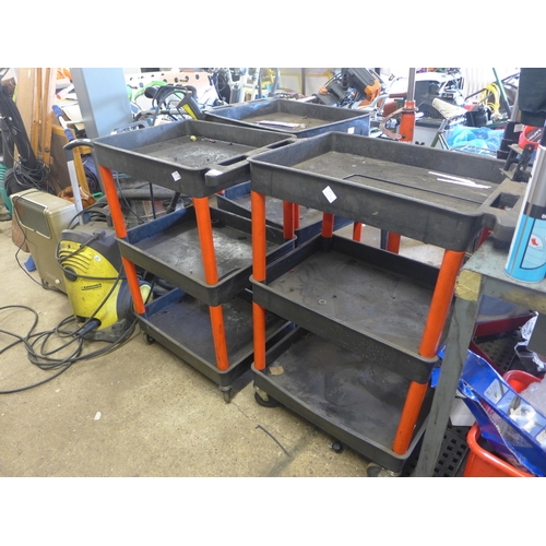 2098 - 3 triple level workshop trolleys. This lot is subject to VAT*