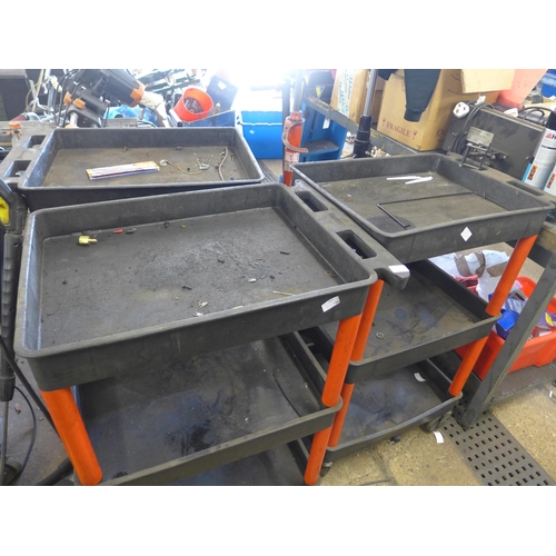 2098 - 3 triple level workshop trolleys. This lot is subject to VAT*