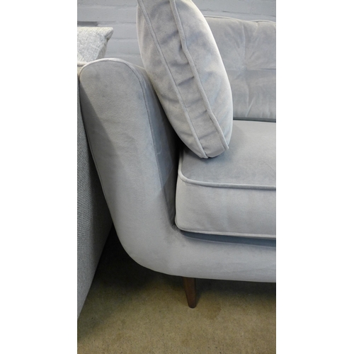 1314 - A Cameron grey velvet button back two seater sofa