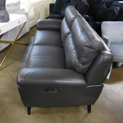 1329 - A Grace grey leather 2.5 seater power reclining sofa  * This lot is subject to VAT
