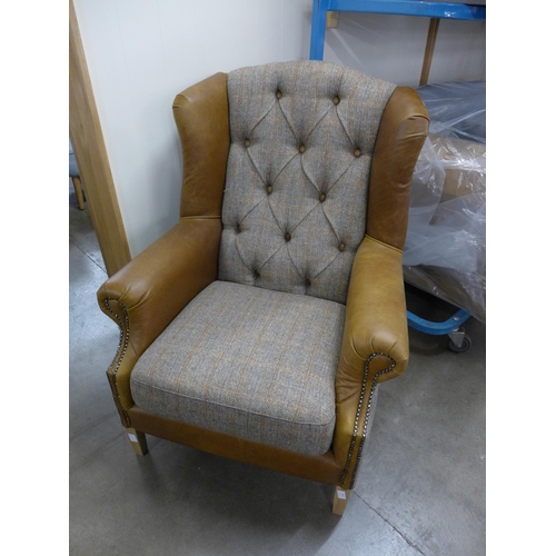1356 - A Kew Harris Tweed armchair