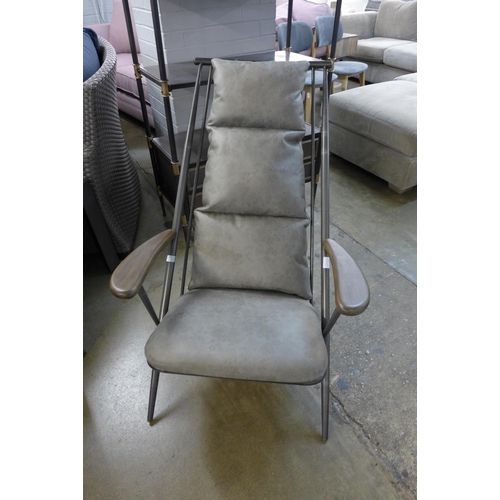1378 - An Ely grey leather chair