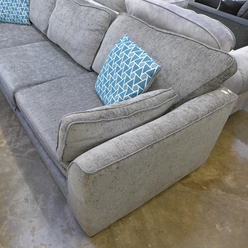 1408 - An Isla charcoal upholstered RHF corner sofa with blue geometric scatter cushions * this lot is subj... 