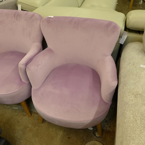 1429 - A pair of Charleston violet velvet small armchairs