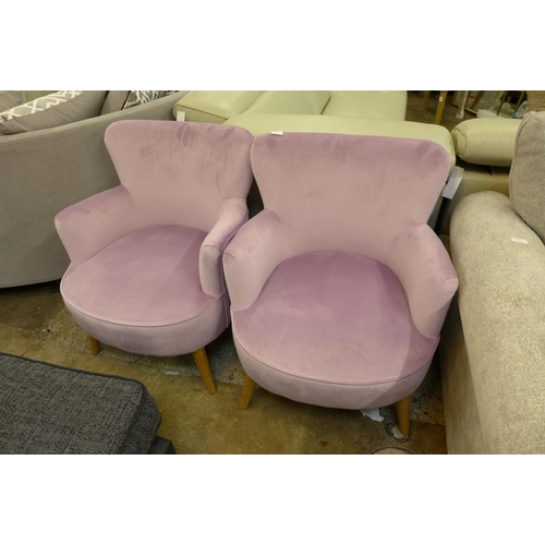 1429 - A pair of Charleston violet velvet small armchairs
