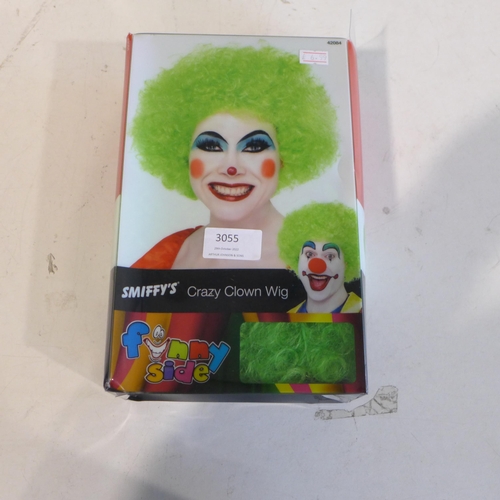 3055 - Four Smiffys Crazy Clown wigs (two Blue, two Green)