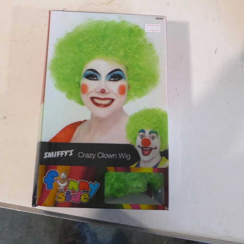 3055 - Four Smiffys Crazy Clown wigs (two Blue, two Green)