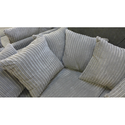 1499 - A grey jumbo cord mini corner sofa