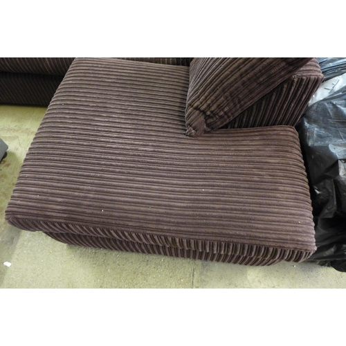 1505 - A dark purple jumbo cord mini corner sofa