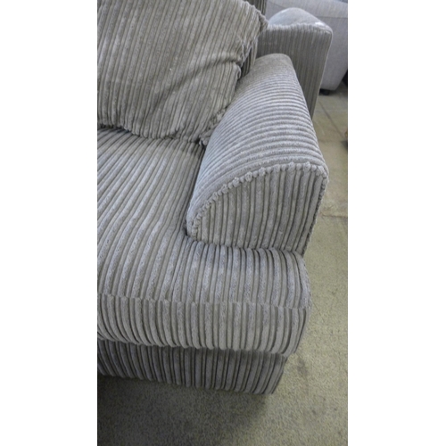 1506 - A grey jumbo cord mini corner sofa