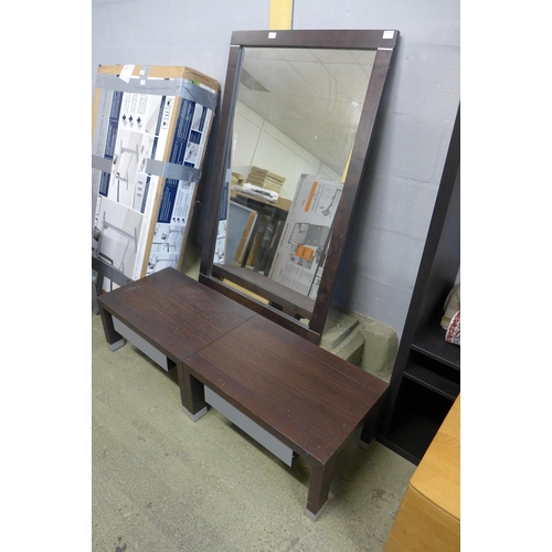 1590 - A pair of side tables and a mirror