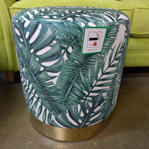 1337 - An upholstered palm leaf footstool