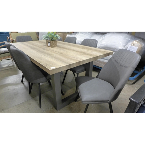 1401a - A Burton 1.8m table with a set of six Jaden grey chairs