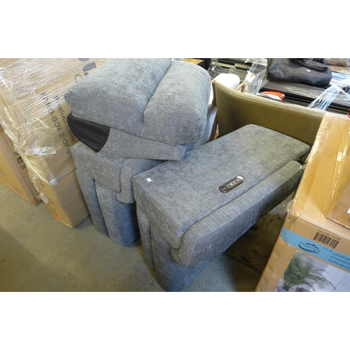 1552 - A lot of sofa parts including Gilman Creek Paisley leather sectional sofa parts, Grace charcoal fabr... 