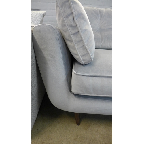 1322 - A Cameron grey velvet button back two seater sofa