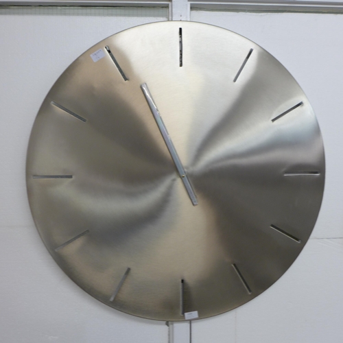 1327 - A brushed steel minimalist clock