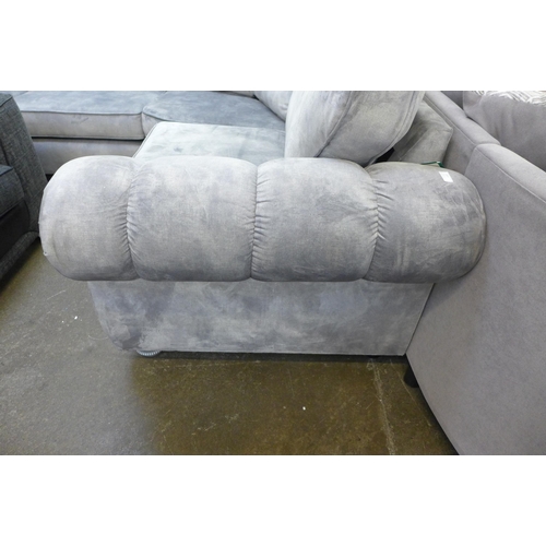 1336 - A Dynasty silver velvet and studded armed corner sofa * this lot is subject to VAT